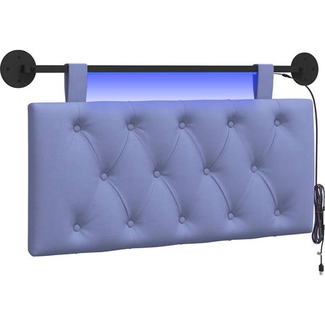 Maison Exclusive - Testiera sospesa Con luce LED Blu jeans Tessuto (1/5)