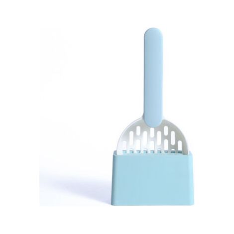 BUNTHAUS Chat Litière Scoop Pooper Scoopers Animaux Litière Sable Pelle Scoop Avec Support Pet Merde Artefact Chiens Pelle Pet Cleanning Outil(blanc + bleu) (1/5)