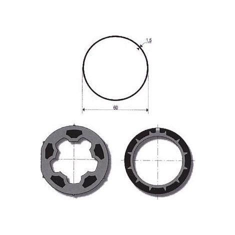 Jeu d'adaptation moteur pour LT 50 tube Mischler 60 x 1,5 somfy (1/2)