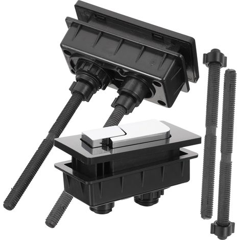 Bouton de Chasse D’eau Wc Noir Abs Réglable, Lot de 2 Pièces (1/5)