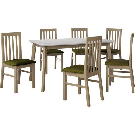 Salle à manger complète Victorville 267, Sonoma chêne, 75x80x140cm, Diamètre: 0, Nombre de places: 4, Style: Contemporary