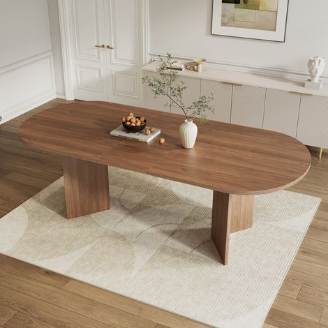 Esstisch aus MDF Nussbaum, ausziehbar 140/180 x 90 cm, 4-8 Personen (1/5)