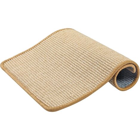 Tapis de sol en sisal beige en forme de chat griffonné, pour canapé ou fauteuil, protection verticale contre les griffures, 40 × 60 cm. Couleur naturelle. Dimensions : 40 × 60 cm. (1/5)