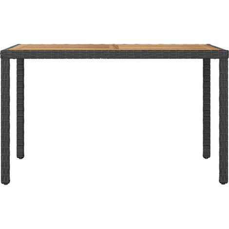 Table de jardin Table d'extérieur Noir et marron 123x60x74cm Bois d'acacia solide (1/5)