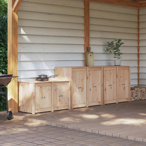 vidaXL Meuble de cuisine d'extérieur MEPPEL 3 pc Douglas Naturel (1/5)