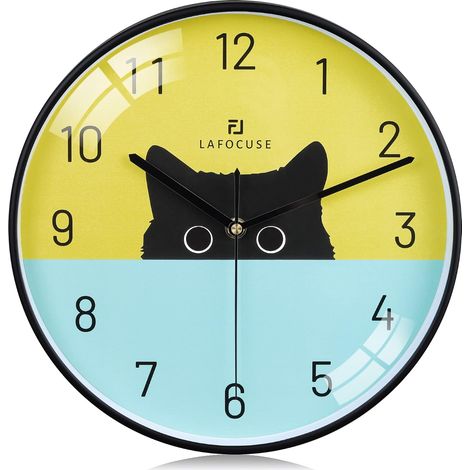 CCYKXA 30cm Modern Design Cat Wall Clock, Creative Original Wall Clock, Silent, No Ticking, Multicolored Decor for Kitchen, Living Room, Bedroom (1/5)