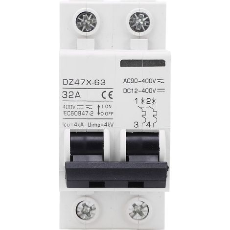 Interruttore automatico miniaturizzato 2P Sezionatore per montaggio su guida DIN per sistema solare DC12‑400V AC90‑400V 32A (1/5)