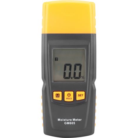 Détecteur d'humidité du bois GM605 à aiguilles, testeur portable LCD rétroéclairé, mesureur de teneur en eau pour matériaux (1/5)