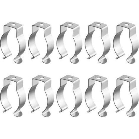 Pack of 10 Lamp-Clip Socket Sockets, Spring Steel Spring Clamps, Tube Mounting Tab, 35-40 mm, Suitable for Lamp Tubes and Fluorescent Lamps (1/5)