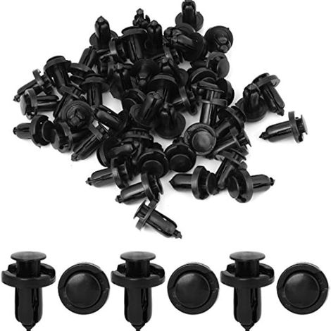 Agrafes de pare-chocs à trou de 10 mm, rivets d'aile noirs, 50 pièces, clips de fixation pour agrafes de porte (1/2)