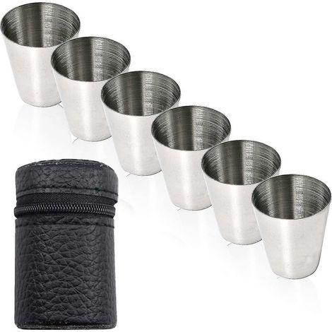CREA 7pcs Stainless Steel Drinking Cup Set, Bartending Cup, Shot Glasses Portable Wine Glass (1/5)