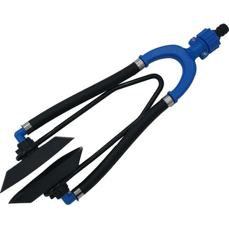 Doppelrohr-Motorwaschanlage mit quadratischem Kopf und Klemmen für die Außenbordmotorenreinigung, Doppelkopf-Wasserauslassspülung, Kunststoff-Marine-Reinigung – Motorwaschanlage, blau, Doppelrohr – 19 (1/4)