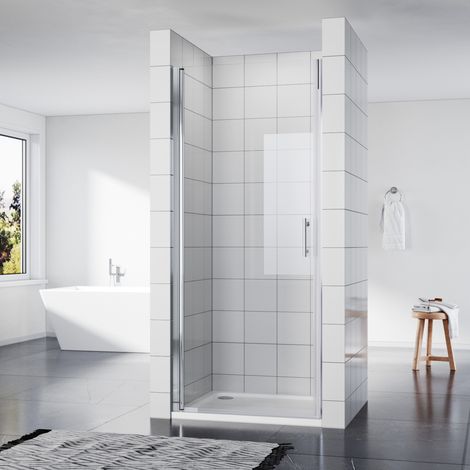 SONNI Duschtüren Pendeltür mit NANO Glas 86 x 185 cm Duschkabine Duschtür nische Pendeltür Duschabtrennung Glastür (1/5)