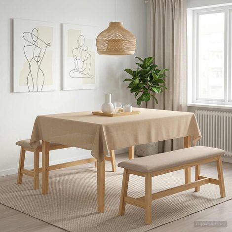 vidaXL Table Cloth 5 pcs Rectangular Beige 140 x 180 cm (1/5)