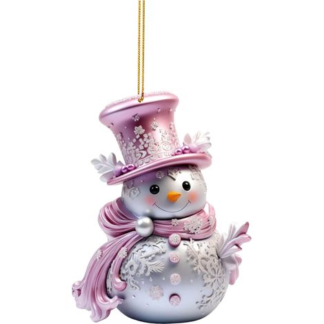 Snowman - Acrylique - Décoration De Sapin De Noël - Pendentif Suspendu Intérieur - 8 cm - 20 g - 1 Pièce (1/5)