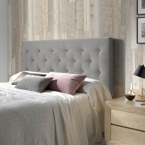 Marckonfort – Tête de lit capitonnée 160x100 cm en tissu polyester – Épaisseur 8 cm – Pieds en bois d'hêtre massif – Style nordique
