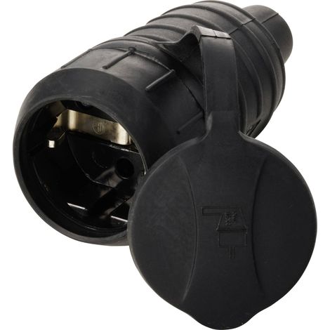 Sygonix SY-6618474 Fiche électrique femelle avec terre TPE 250 V/AC noir IP44 (1/5)
