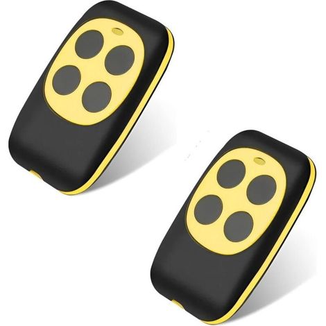 Telecommande Universelle Portail, Telecommande Garage Universelle sans Fil, Rolling Code à 4 Boutons pour Porte de Garage et Voiture(2 articles)