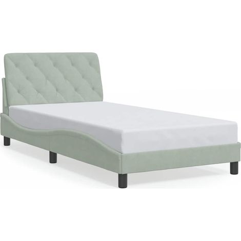 Maison Exclusive - Giroletto senza Materasso Grigio Chiaro 100x200 cm Velluto (1/5)