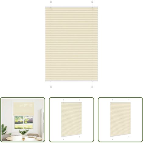 vidaXL Sonnenschutz -  Plissee Creme 90x100 cm Stoffbreite 89,4 cm Polyester (1/5)