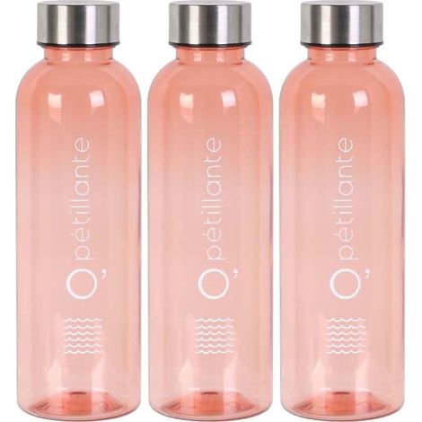 Bouteille en plastique réutilisable 50 cl O' (Lot de 3) Orange (1/2)