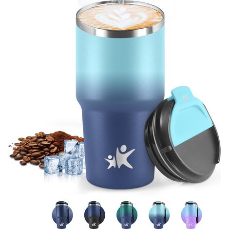 Mug Isotherme 600 ML, Réutilisable, Tasse Isotherme pour Café, Acier Inoxydable 304, Emporter, Anti-fuite, Double Paroi, Étanche Gobelet de Voyage pour Café Chaud et Froid, Lait et Thé (1/5)