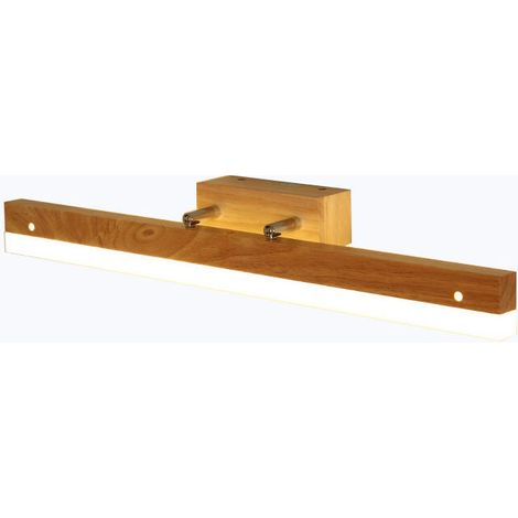 Badezimmerspiegelleuchte LED Holz Badezimmer Wandleuchte 40cm LED Innenwandleuchte Holzwandleuchte für Schlafzimmer Flur Treppe, Weißes Licht