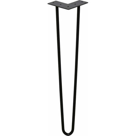 pièces pieds de table en métal pied à 2 tiges, chemins de table de 35 cm pied de table en épingle à cheveux 12 mm, pieds en épingle à cheveux en acier, noir
