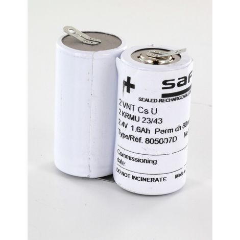 Batterie 2.4V 1.6Ah NiCd 2KRMU 23/43 805007 BAES
