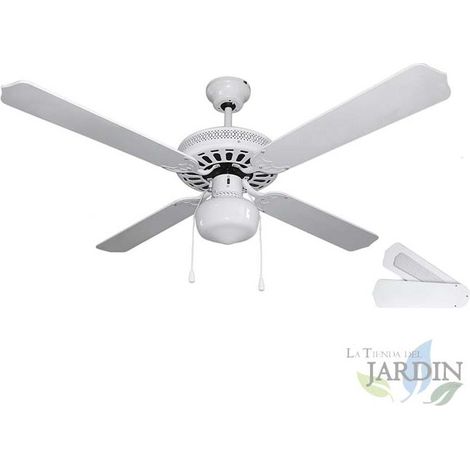 Ventilateur de plafond Orbegozo avec éclairage intégré 132 cm  4 pales réversibles  Blanc  60 W  Lampe intégrée