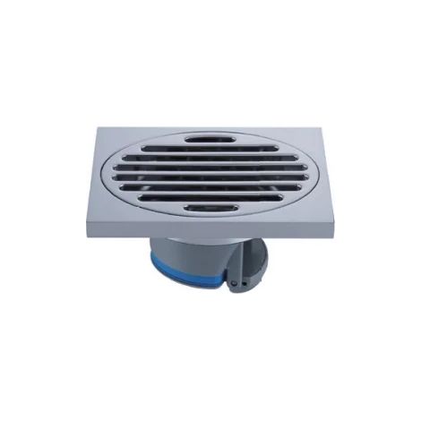 (Chrome B version)Brass Shower Drainage Bathroom Floor Drain Tile Inserted Circular Deodorizing Floor Drain Grille 100X100cm (1/4)