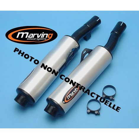 Silencieux Rond GSX 1100 F 1990 Rond Ø100 Noirs Revêtement Alu Homologués - Vendus par Paire