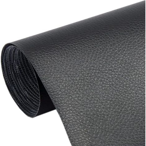 Rotolo adesivo in pelle 50 x 120 cm, riparazione toppa in pelle per divano, sedile auto, borsa, giacca in pelle (nero) (1/4)