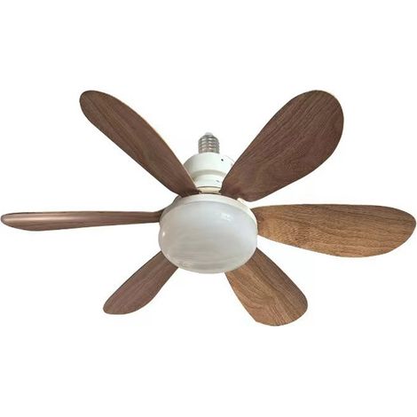 Zwei Deckenventilatoren, geräuscharme Deckenventilatoren, 40-W-Deckenventilator mit Lampe und E27-Fassung, 6 Flügel, 3 Geschwindigkeitsstufen, leise (1/5)