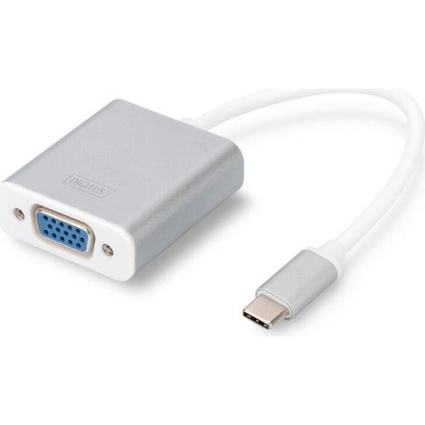 Digitus DA-70837 adaptador de cable de vídeo 0,2 m USB Tipo C VGA (D-Sub) Blanco (1/4)