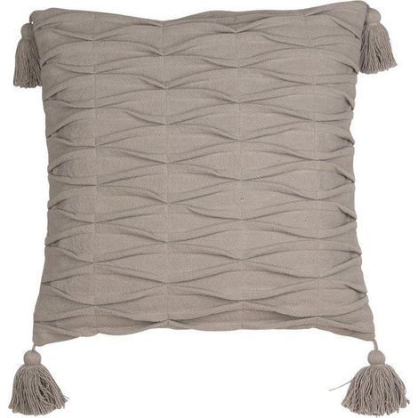 Filiyano – oreiller – Taie d'oreiller / Coussin décoratif Soraya 48 x 48 cm Lin taupe clair