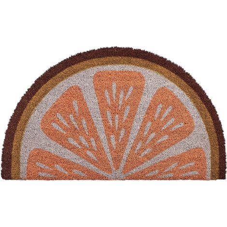 Doormat Orange Coir with Anti-Slip Bottom 45 x 75 cm Anti Slip Decoration Orange Print Welcome Mat DAVAO (1/5)