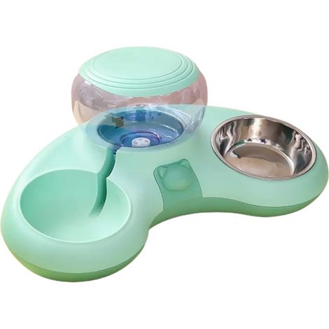 Comedero doble de interior y bebedero automático para perros.