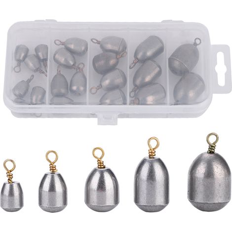 20 pièces lot de plombs de pêche extérieur pour pêcheur accessoire de matériel (1/5)