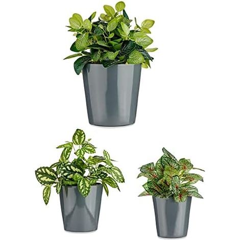 DKD Home Decor Set 3 pots en céramique 14-17-22 cm. (1/2)