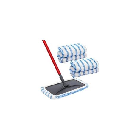 Set di 4 panni riutilizzabili per la pulizia di pavimenti in parquet, formato 38 x 20 cm. Include testina in microfibra, panno in spugna di cotone e panni per la pulizia (testina non inclusa). - Crezu