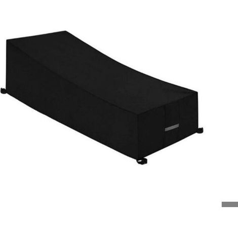 Housse de Protection pour Bain de Soleil - Oxford 210D Imperméable Anti-UV - 200x75x40/80 cm - Noir - 1 Pièce (1/4)