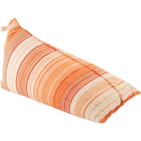 Pouf en Coton "Poire" 150cm Écru & Orange (1/5)