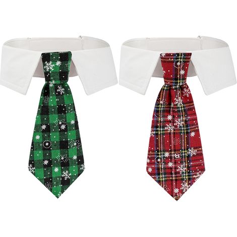 Bow Tie - Adjustable Pet Necktie for Dogs and Cats - Polyester Fabric - Velcro Closure - for Parties Weddings Photography - Set of 4 (2 Bow Ties + 2 Neckties) (1/5)
