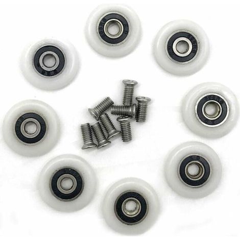Lot de 8 roulettes de rechange pour porte de douche, diamètre 23 mm (1/5)