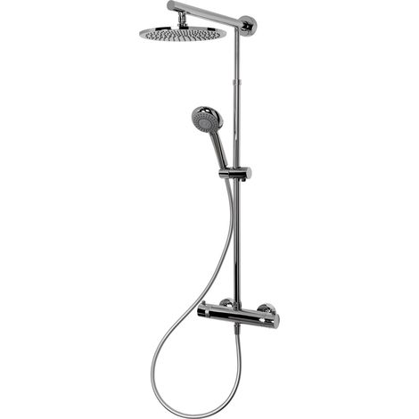 Schulte Duschsystem Duschmaster Rain mit Sicherheits-Thermostat, Kopfbrause rund und extra-flach