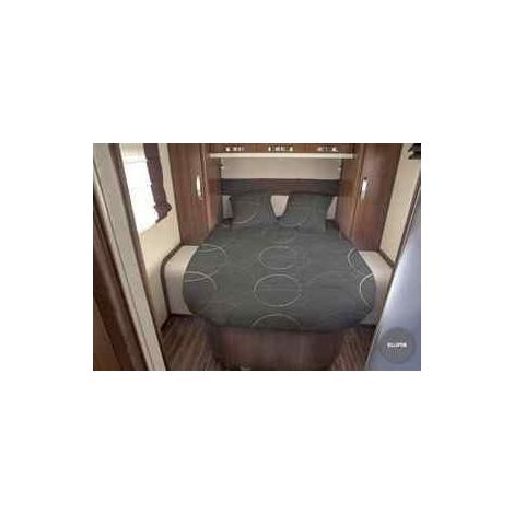 Imline – Lit tout fait Ellipse 80 x 190 cm pour caravane – Drap housse 100% coton – Housse de couette ignifugée 350 g/m² – Confort optimal