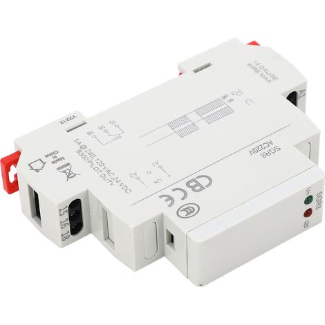 5A/16A 12-240V AC/DC Hilfsrelais mit LED-Sicherheitsanzeige (1/5)