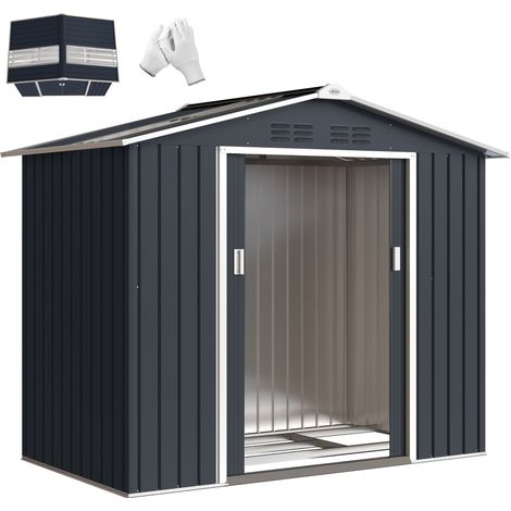 Abri de Jardin Jedwyn Anthracite Robuste Étanche Rangement Sécurisé 2,38 m² (1/5)
