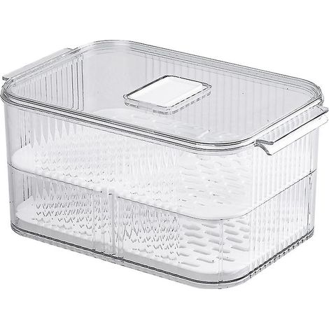 Boîtes de rangement pour réfrigérateur pour fruits et légumes, avec compartiments réglables. (1/4)